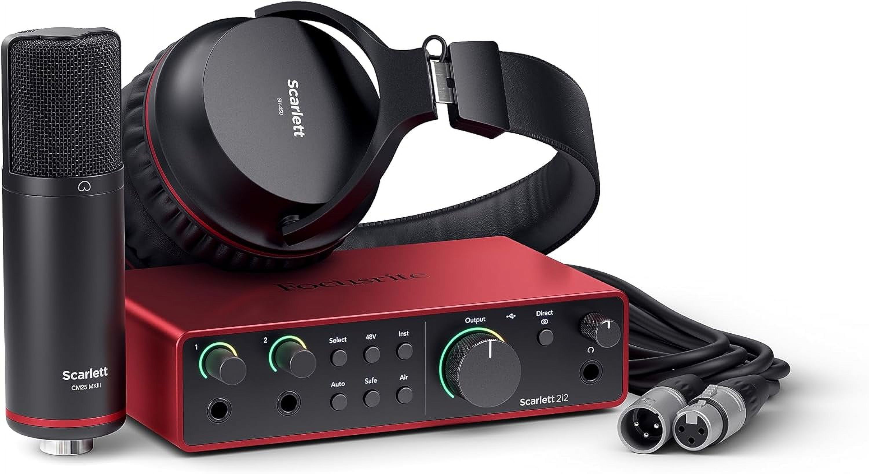 Focusrite Scarlett 2i2 Studio 4th Gen USB Home Recording Bundle With 