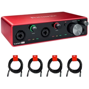 Focusrite Scarlett 4i4 USB Audio/MIDI Interface (3rd Gen) Bundle with 4x XLR-XLR Cable