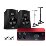 Focusrite Scarlett 4i4 Gen 4 with Adam Audio T-Series Studio Monitor Pair Bundle Stands & Cables Included T7V
