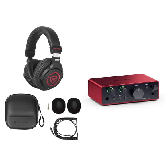 Focusrite Scarlett Solo 4th Gen Studio Recording USB Audio Interface+Headphones