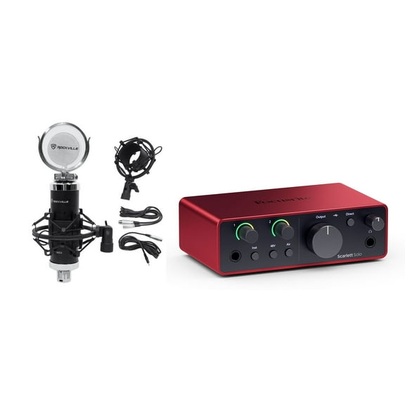 Focusrite Scarlett Solo 4th Gen Studio Recording USB Audio Interface+Microphone
