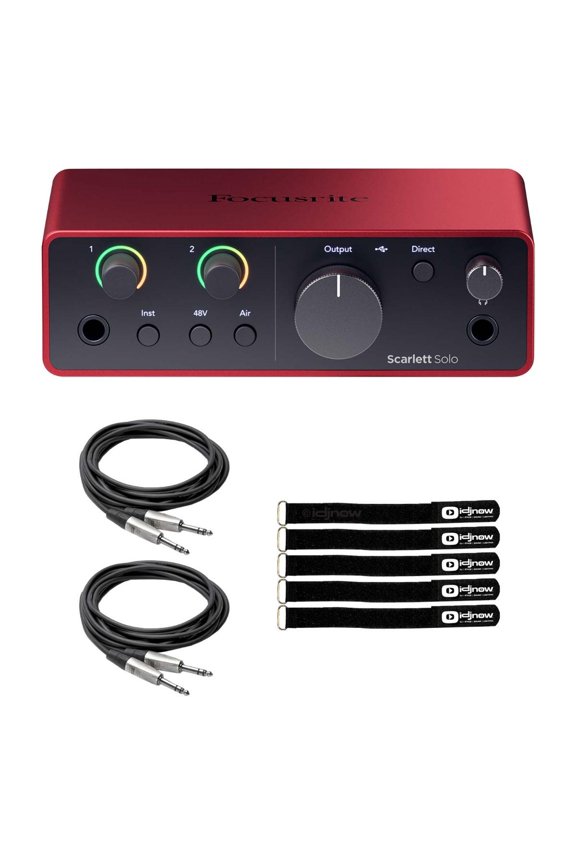 Scarlett Solo 4th Gen USB Audio Interface with Cables Package