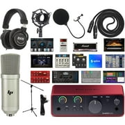 Focusrite Scarlett Solo 4th-Gen USB-C Audio Interface Studio Bundle   Mic, Headphones & Software Kit