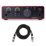 Focusrite Scarlett Solo 4th Gen USB Interface with Software Suite, Bundle with H&A 15 XLR Microphone Cable