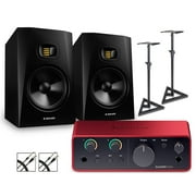 Focusrite Scarlett Solo Gen 4 with Adam Audio T-Series Studio Monitor Pair Bundle Stands & Cables Included T8V