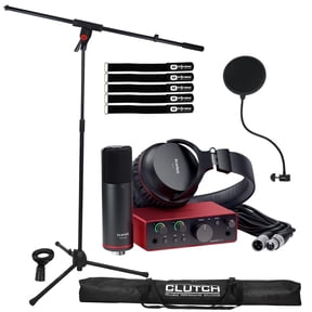 Focusrite Scarlett Solo Studio 4th Gen 2-in 2-out USB Audio Interface with Boom Stand & Pop Filter Package