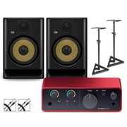 Focusrite Solo Gen4 with KRK ROKIT G5 Studio Monitor Pair Stands & Cables Included ROKIT 8