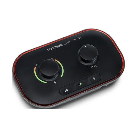 Focusrite - Vocaster One USB audio interface for solo podcasts - record broadcast quality with ease! - Black