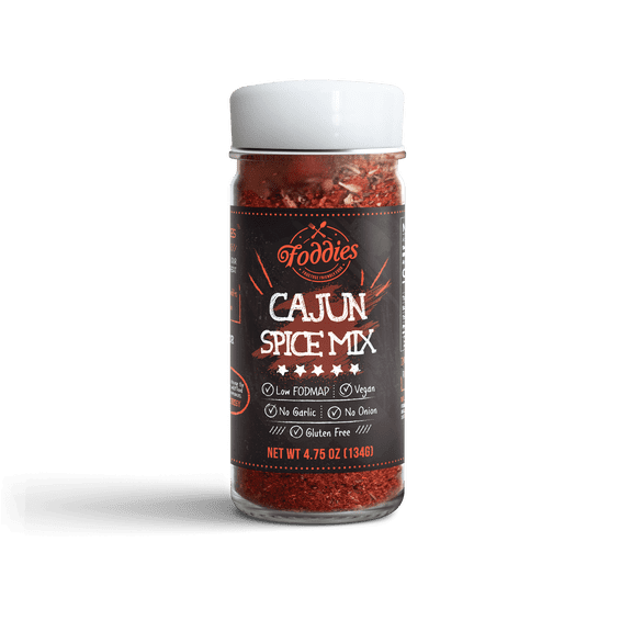 Foddies Cajun Spice Mix, Low FODMAP Seasoning, Gluten Free, No Onion No Garlic, Vegan, Plant Based, IBS Friendly