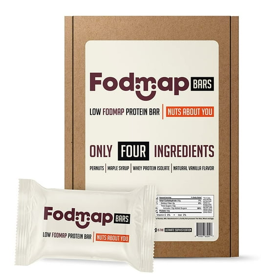 Fodmazing Fodmap Bars, Low Fodmap Protein Bar, Made with Four Simple Ingredients, Gut Friendly IBS Friendly Snacks, Amazing Taste, Fodmap Approved (12 Bars, Nuts About You)