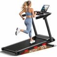 thumbnail image 1 of Fodoss 15% Auto Incline Treadmills for Home,3.0HP Motor, 350LB Capacity Walking Pad with Handrails & 3 Led Screens, 1 of 8