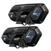Fodsports M1-S Pro Motorcycle Helmet Intercom Bluetooth Headset for 8 Riders 2000m Communication 2 Pack Black