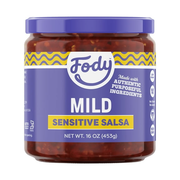 Fody Foods Gluten-Free Mild Salsa, Shelf-Stable, 16oz Jar