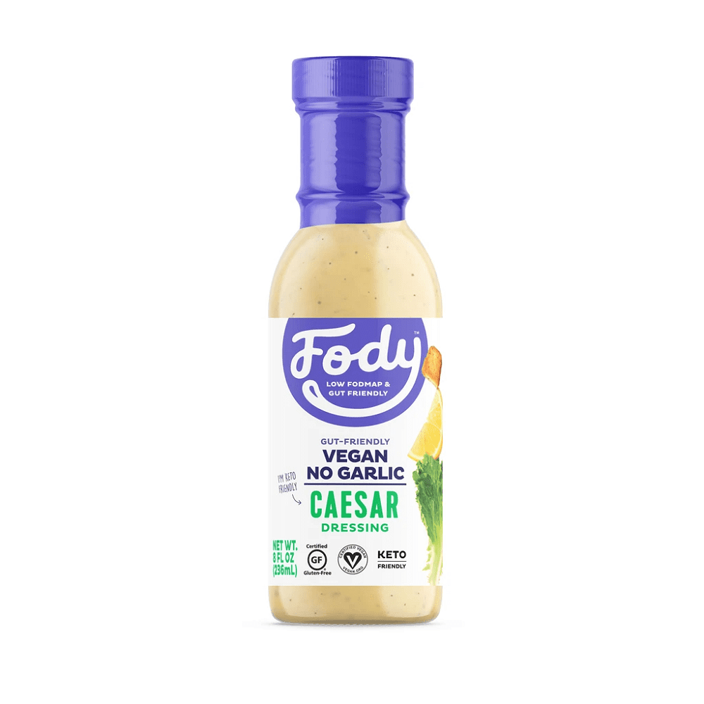 Fody Low Fodmap and Gut Friendly Vegan Gluten Free Keto Friendly No Garlic Caesar Dressing, 8 fl