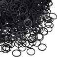 thumbnail image 1 of Foeses 1000 Pack Mini Rubber Bands, Soft Elastic Bands Non-Slip Small Tiny Hair Ties for Toddlers, Kids, Braids - Black, 1 of 6