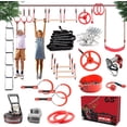 thumbnail image 1 of Fofana Ninja Warrior Obstacle Course 65FT Kids 8+ Outdoor Backyard 11 Obstacles Slackline Set, 1 of 8