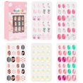 thumbnail image 1 of Fofosbeauty 120 Pcs Children Press on Nails Kits Kids Girls False Nails, Short Artificial Fake Nails Cute Pre Glue Full Cover Tip Kit for Children Little Girls#1, 1 of 7