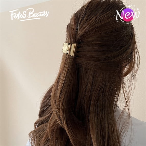 Fofosbeauty 1PC Metal Hair Clips for Women Girls, Mini Non-slip Claw Clips for Thin Hair, Tiny Jaw Clip for Hair, Gold