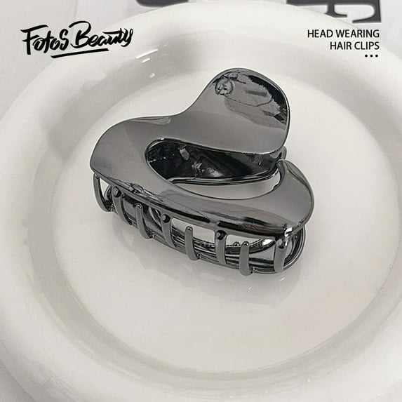 Fofosbeauty 1PC Metal Hair Clips for Women Girls, Non-slip Claw Clips, Small Claw Clips for Thin Medium Hair, Light Black