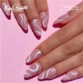 thumbnail image 1 of Fofosbeauty 24 Pcs Press on Nails Medium, Fake Nails Almond Glue on Nails, False Nails with Glue, Acrylic Nails for Women and Girls, Pop Art White Ruched, 1 of 10