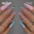 thumbnail image 1 of Fofosbeauty 24 pcs Almond Fake Nails Tips, Medium Press on French Nails, Almond Macaron Pink Mint Matte, 1 of 9