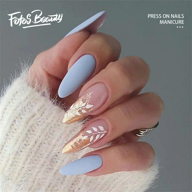 baby blue almond nails