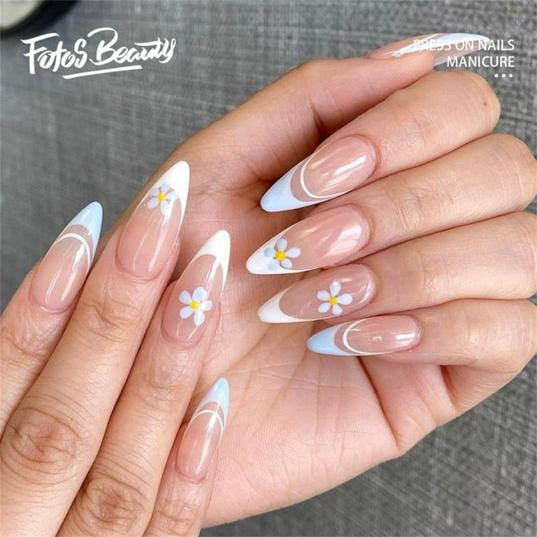 French almond nails design