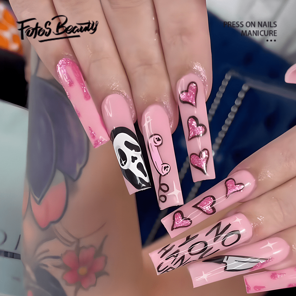 Fofosbeauty 24 pcs Coffin False Nails Press on Nails Designs 2023 Heart Grimace Pink af1b090c 4786 4500 be44 49c2ae4e053a.37afabb8fa77cded7febac270c79b11f