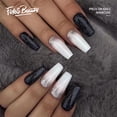 thumbnail image 1 of Fofosbeauty 24 pcs Fake Nails, Press On Nails Designs 2023, Short Coffin B&W Sliver Light, 1 of 9