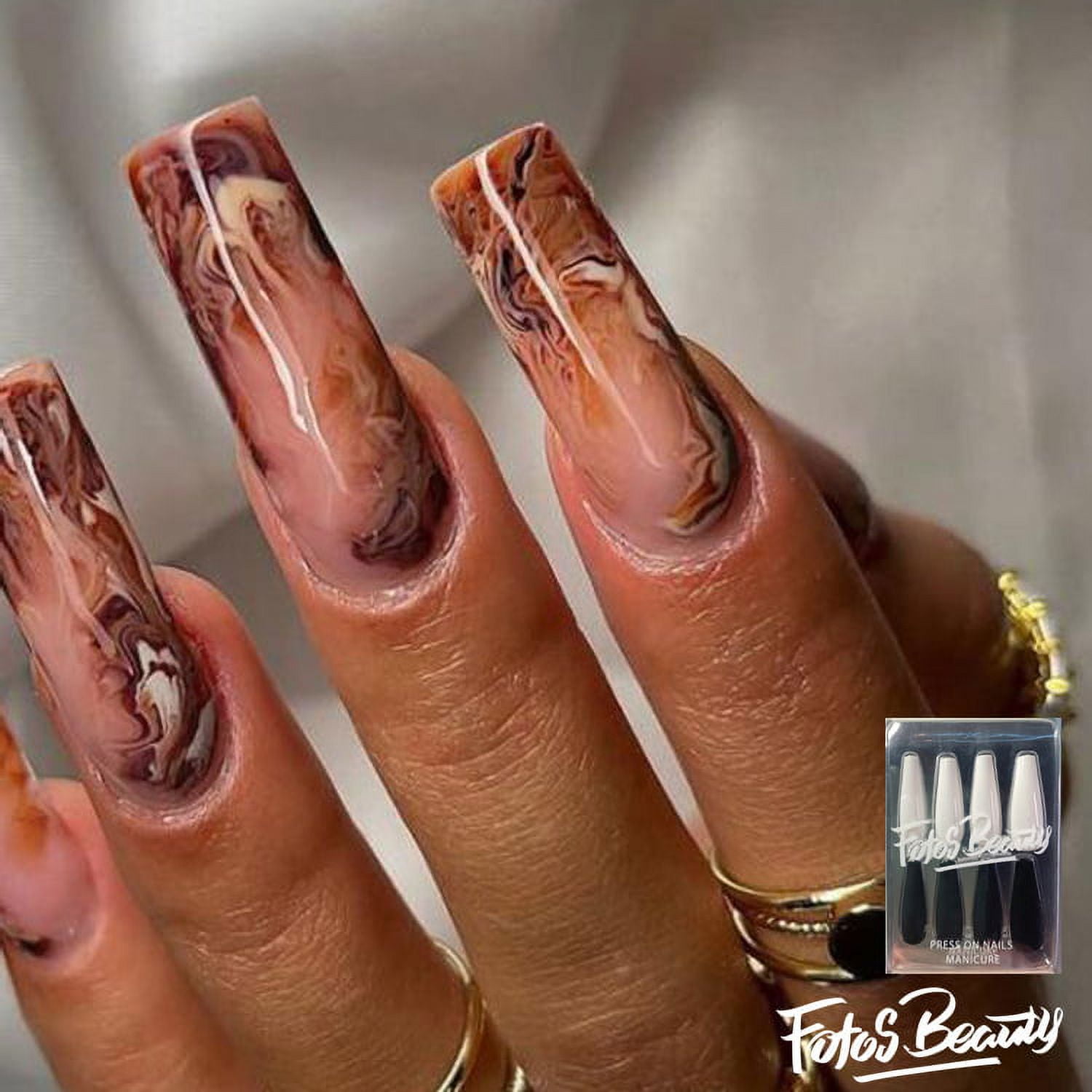 How to: Brown marble design - acrylic nails - YouTube