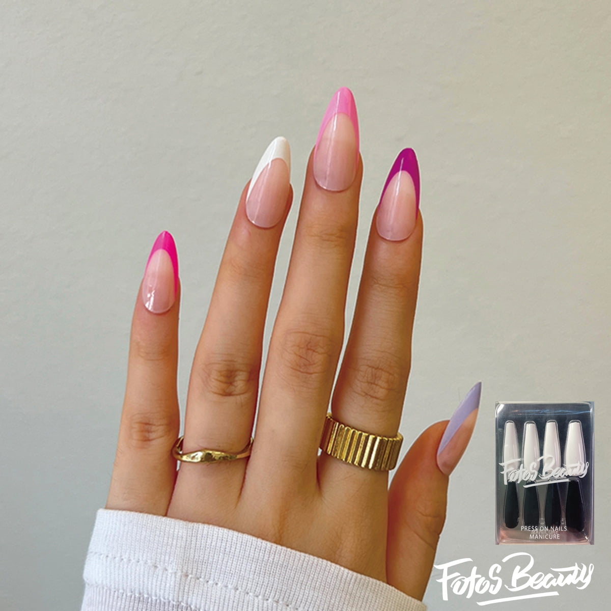 almond french nails