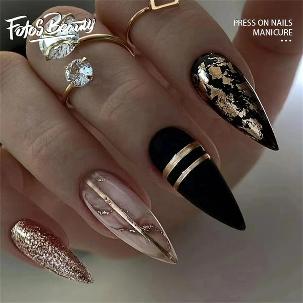 Fofosbeauty 24 pcs Press-on Acrylic False Nails, Nails Tips