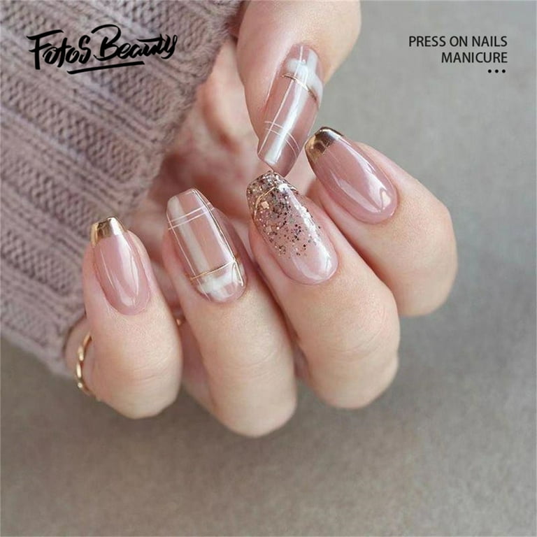 Fofosbeauty 24 pcs Short False Nails Press on Nails Designs 2023