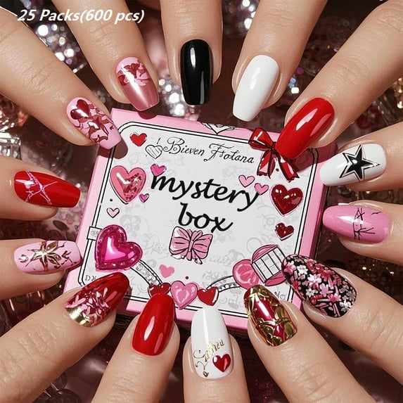Fofosbeauty 240pcs(10 Packs) Press on Nails Gift Surprise Sets, False Nails Random Sets for Women Girls Styles Will Vary in Surprise Packs Makes Nice Gifts Set Under $10#1