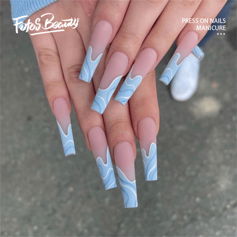 Acrylic nails 2024 coffin long