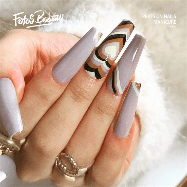 Fofosbeauty 24pcs Press on False Nail Tips Medium Almond Fake Nails, Little  Daisy 