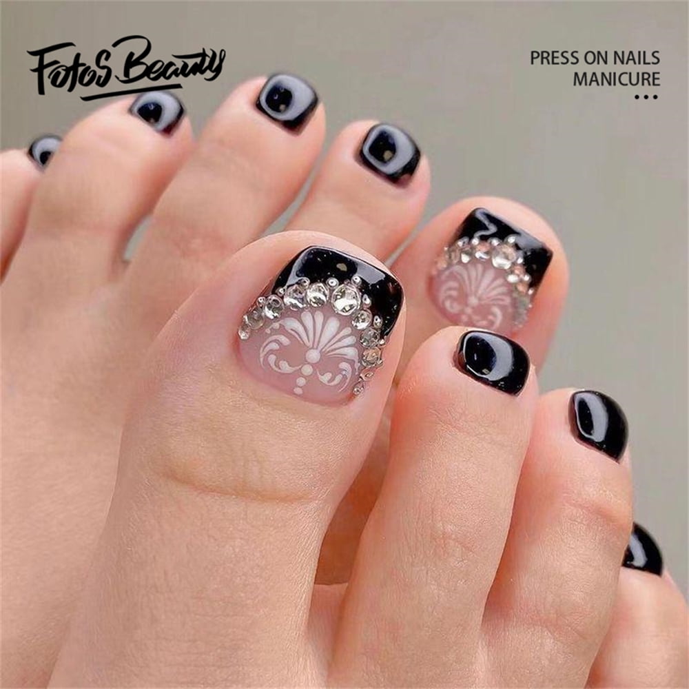 40 Best Nails and Toenails to Inspire You | Acrylic toe nails, Black toe  nails, Toe nails