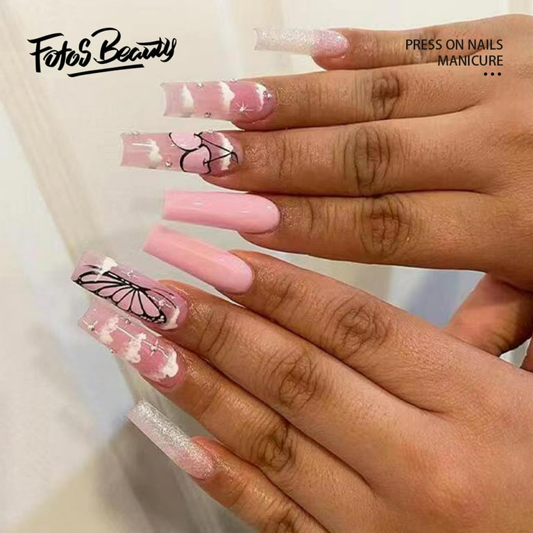 Butterfly cheap acrylic nails