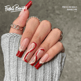 thumbnail image 1 of Fofosbeauty 24pcs Press on False Nail Tips Long Coffin Full Cover Fake Nails, Coffin Pop Art Red Wave, 1 of 8