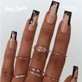 thumbnail image 1 of Fofosbeauty 24pcs Press on False Nails,Fake Nails for Gifts,Coffin Star-moon Gold Leaf French Black, 1 of 9