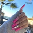 thumbnail image 1 of Fofosbeauty 24pcs Press on False Nails, Long Coffin Fake Nails, French Hot Pink Stones, 1 of 9