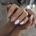 thumbnail image 1 of Fofosbeauty 24pcs Press on False Nails Tips, Almond Fake Acrylic Nails, Minced Petal White, 1 of 9