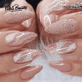 thumbnail image 1 of Fofosbeauty 24pcs Press on False Nails Tips, Almond Nails, Nude Powder Glitter, 1 of 9