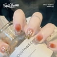 thumbnail image 1 of Fofosbeauty 24pcs Press on False Nails Tips, Square Fake Nails, Square Powder Blusher Flowers, 1 of 7