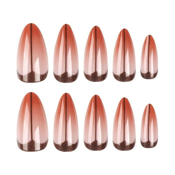 Fofosbeauty 24pcs Press on False Nails Tips, Stiletto Fake Acrylic Nails, Maillard Style