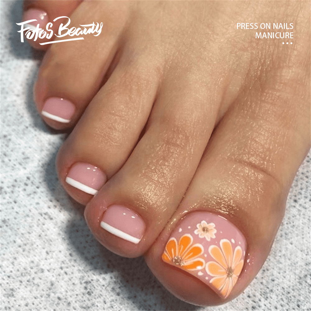 I don't do my toes often because they're such a pain, but I did a thermal  color changing polish (I'll post the video separately) and attempted to  free hand some flowers. Yes,