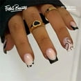 thumbnail image 1 of Fofosbeauty 24pcs Press on Nails, 2024 Fake Nails Short Coffin Tips Design, French Minimalist Love Black, 1 of 9