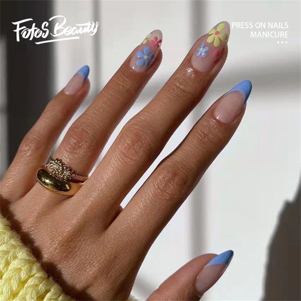 Fofosbeauty 24pcs Summer Press on False Nails Tips