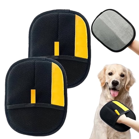 Xekoro 2Pcs Electrostatic Gloves Pet Hair Removal, Pet Hair Remover Glove, Washable Reusable Dogs Cats Hair Gloves for Furniture Bed Sheets Couch Clothes Carpet Car Seat for Busy Pet Owners, Black