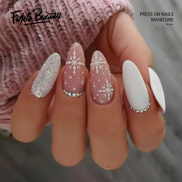 Snowflake 2024 acrylic nails
